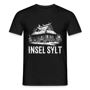 Insel Sylt Natur Holzhaus mit Reetdach Design - Männer T-Shirt - Schwarz - Vorne - AI Model Male 178 light (178cm)