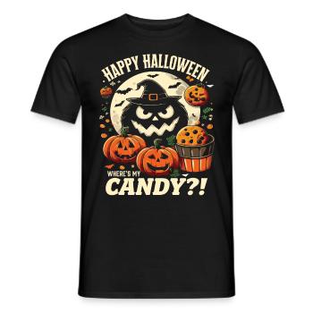 HAPPY HALLOWEEN CANDY?! Lustiges Halloween Kostüm - Männer T-Shirt - Schwarz - Vorne - AI Model Male 178 light (178cm)