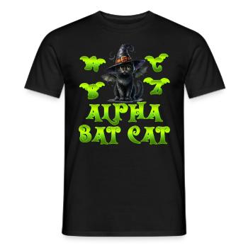 Halloween Kostüm ALPHA BAT CAT Lustiges Alphabet - Männer T-Shirt - Schwarz - Vorne - AI Model Male 178 light (178cm)