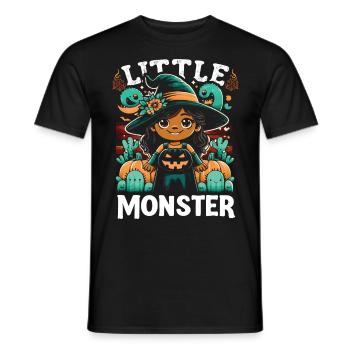 Halloween Costume Kids LITTLE MONSTER Funny - Men's T-Shirt - black - Front - AI Model Male 178 light (178cm)