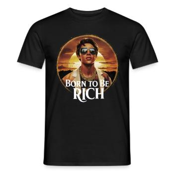 Born to be rich boy sunset - Men's T-Shirt - black - Front - AI Model Male 178 light (178cm)