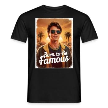 Né pour être un garçon célèbre - T-shirt homme - noir - Devant - AI Model Male 178 light (178cm)
