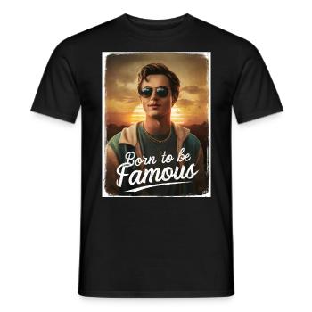 Né pour être célèbre garçon Sunrise cool Lunettes de soleil - T-shirt homme - noir - Devant - AI Model Male 178 light (178cm)