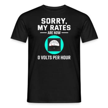 Retired Electrician: 0 Volts Per Hour - Men's T-Shirt - black - Front - AI Model Male 178 light (178cm)