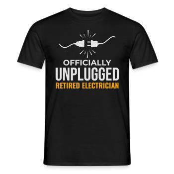 Retired Electrician: Officially Unplugged - Men's T-Shirt - black - Front - AI Model Male 178 light (178cm)
