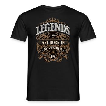 1996 Novembre Naissance Année de naissance - T-shirt homme - noir - Devant - AI Model Male 178 light (178cm)