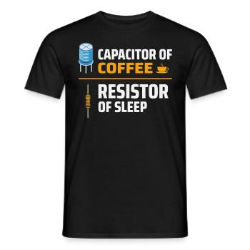 Elektriker: Kondensator des Kaffees, Widerstandsschlaf - Männer T-Shirt - Schwarz - Vorne - AI Model Male 178 light (178cm)