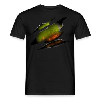 Drôle de joueur de tennis raquette feu - T-shirt homme - noir - Devant - AI Model Male 178 light (178cm)