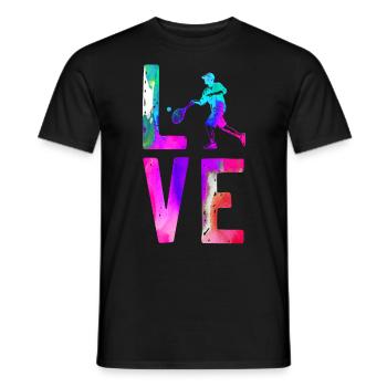 Funny Tennis Player Racket - Männer T-Shirt - Schwarz - Vorne - AI Model Male 178 light (178cm)