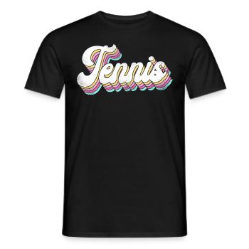 Funny Tennis Player Racket 80s 90 - Männer T-Shirt - Schwarz - Vorne - AI Model Male 178 light (178cm)