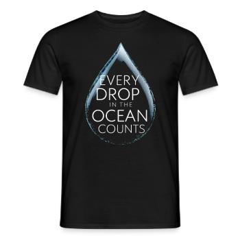 Every drop in the ocean counts Sea Water droplets - Men's T-Shirt - black - Front - AI Model Male 178 light (178cm)