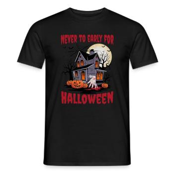 Spooky Maison hantée Halloween Outfit Femmes - T-shirt homme - noir - Devant - AI Model Male 178 light (178cm)