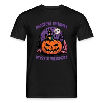 Mystic Pumpkin Halloween Outfit Women - Men's T-Shirt - black - Front - AI Model Male 178 light (178cm)