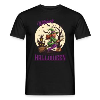 Happy Witches Halloween Outfit Women - Men's T-Shirt - black - Front - AI Model Male 178 light (178cm)
