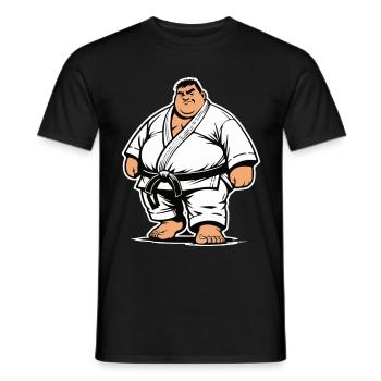 Dicker Kampfsportler - Männer T-Shirt - Schwarz - Vorne - AI Model Male 178 light (178cm)
