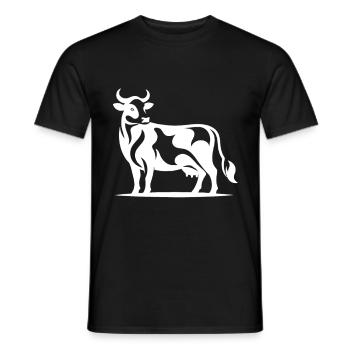 Conception simple et cool de vache laitière, pour les amoureux des vaches - T-shirt homme - noir - Devant - AI Model Male 178 light (178cm)