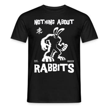 Nothing About Rabbits – Strong Rabbit Design - Men's T-Shirt - black - Front - AI Model Male 178 light (178cm)