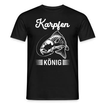KARPFEN KÖNIG Lustiges Angeln Hobby Karpfen - Männer T-Shirt - Schwarz - Vorne - AI Model Male 178 light (178cm)