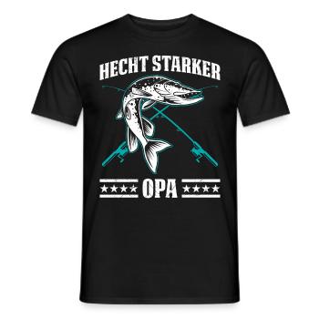 Angler HECHT STARKER OPA Lustiges Angeln Hobby - Männer T-Shirt - Schwarz - Vorne - AI Model Male 178 light (178cm)