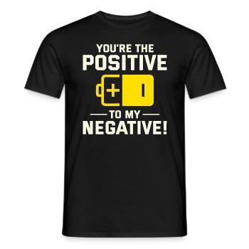 Electrician Valentine: Positive to My Negative - Men's T-Shirt - black - Front - AI Model Male 178 light (178cm)
