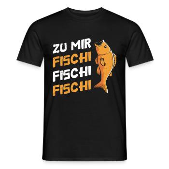 Angler Outfit ZU MIR FISCHI FISCHI FISCHI Lustiges - Männer T-Shirt - Schwarz - Vorne - AI Model Male 178 light (178cm)