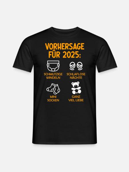 Werdende Eltern Vorhersage für 2025 Werdender Papa - Männer T-Shirt - Schwarz