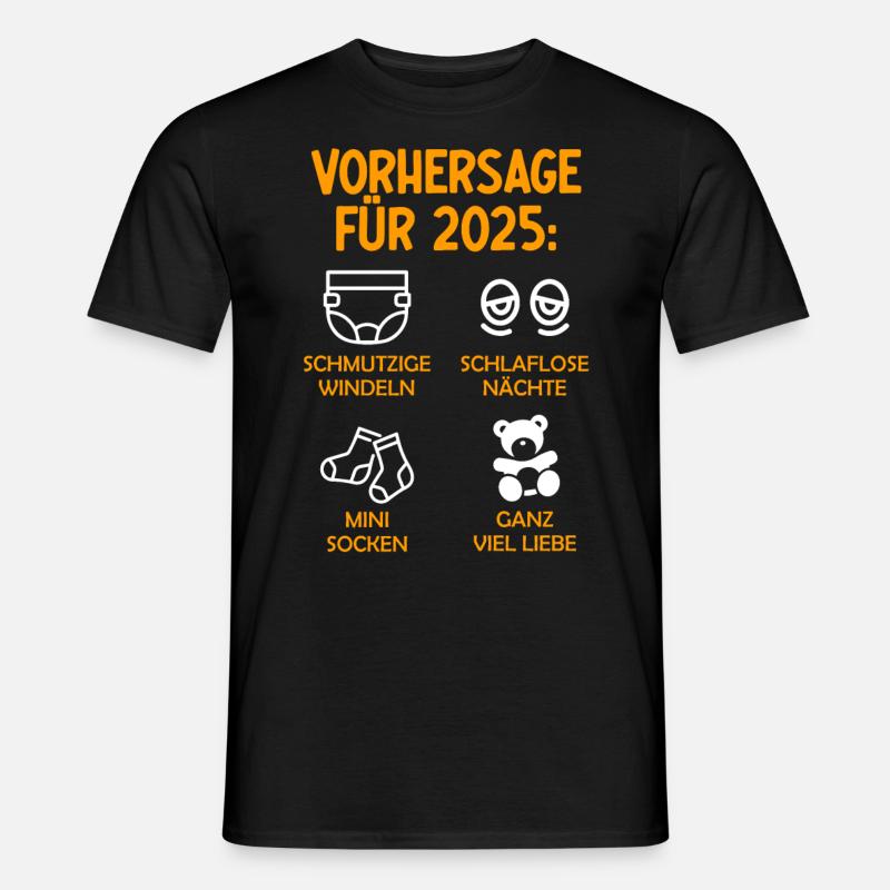 Werdende Eltern Vorhersage für 2025 Werdender Papa - Männer T-Shirt - Schwarz