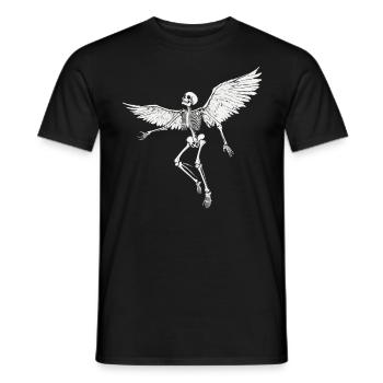 Skeleton with wings for bikers – Extravagant - Men's T-Shirt - black - Front - AI Model Male 178 light (178cm)