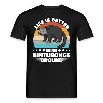 Binturong Marderbär Schleichkatze - Männer T-Shirt - Schwarz - Vorne - AI Model Male 178 light (178cm)