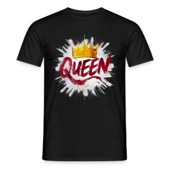Queen with diadem - Men's T-Shirt - black - Front - AI Model Male 178 light (178cm)