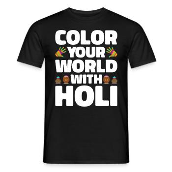 Holi India Holi Festival Happy Holi Fest - Men's T-Shirt - black - Front - AI Model Male 178 light (178cm)