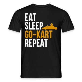 Eat Sleep Go-Kart Repeat - Men's T-Shirt - black - Front - AI Model Male 178 light (178cm)