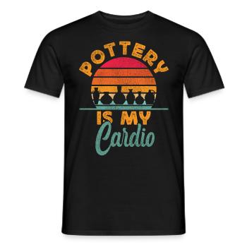 Pottery Ceramics Artist Retro - Men's T-Shirt - black - Front - AI Model Male 178 light (178cm)