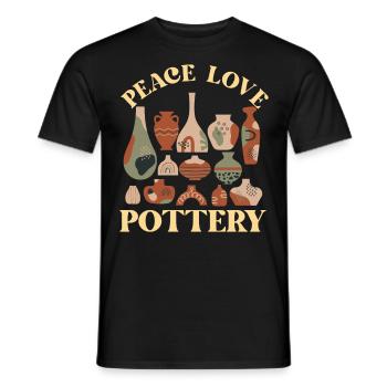 Pottery Ceramics Artist Girl Peace - Men's T-Shirt - black - Front - AI Model Male 178 light (178cm)