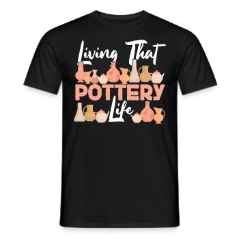 Pottery Ceramics Artist Living - Men's T-Shirt - black - Front - AI Model Male 178 light (178cm)