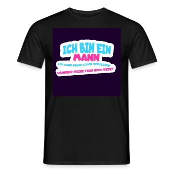 Je suis un homme, oublie les choses humour - T-shirt homme - noir - Devant - AI Model Male 178 light (178cm)
