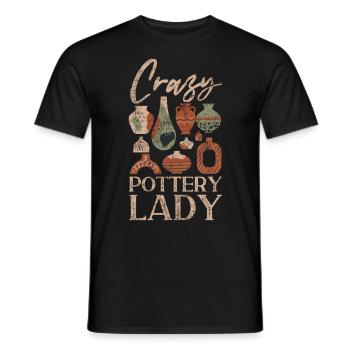 Pottery Ceramics Artist Crazy - Men's T-Shirt - black - Front - AI Model Male 178 light (178cm)