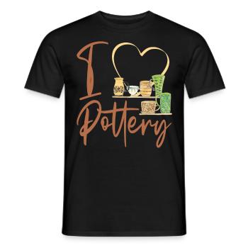 Pottery Ceramics Artist Heart I - Men's T-Shirt - black - Front - AI Model Male 178 light (178cm)