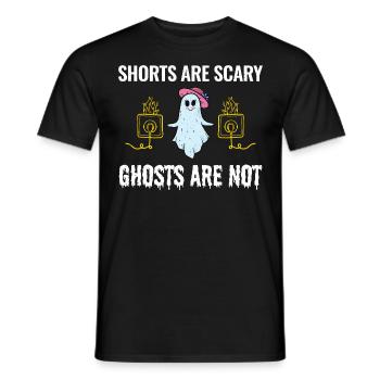 Elektriker Halloween: Shorts sind gruselige Geister - Männer T-Shirt - Schwarz - Vorne - AI Model Male 178 light (178cm)