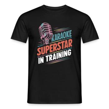 Karaoke-Superstar im Training - Männer T-Shirt - Schwarz - Vorne - AI Model Male 178 light (178cm)