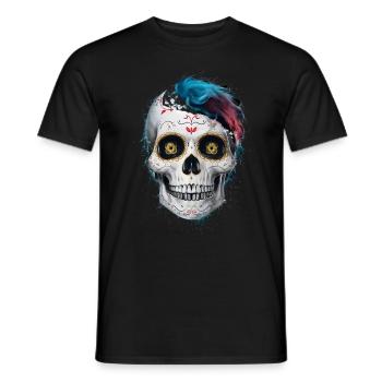 Tag der Toten / Dia de los muertos / Sugar Skull - Männer T-Shirt - Schwarz - Vorne - AI Model Male 178 light (178cm)
