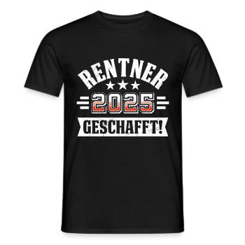 RENTNER 2025 GESCHAFFT Lustiges Ruhestand - Männer T-Shirt - Schwarz - Vorne - AI Model Male 178 light (178cm)