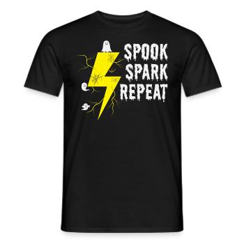 Halloween Electrician Spook Spark Humor Scary - Men's T-Shirt - black - Front - AI Model Male 178 light (178cm)