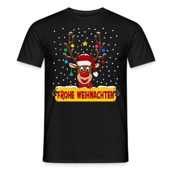 Joyeux Noël Renne - T-shirt homme - noir - Devant - AI Model Male 178 light (178cm)