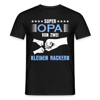 Großvater SUPER OPA VON ZWEI KLEINEN RACKERN - Männer T-Shirt - Schwarz - Vorne - AI Model Male 178 light (178cm)