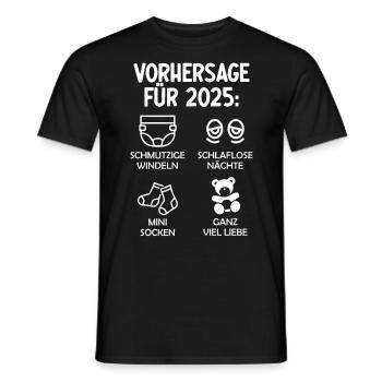 Werdende Eltern Vorhersage für 2025 Werdender Papa - Männer T-Shirt - Schwarz - Vorne - AI Model Male 178 light (178cm)