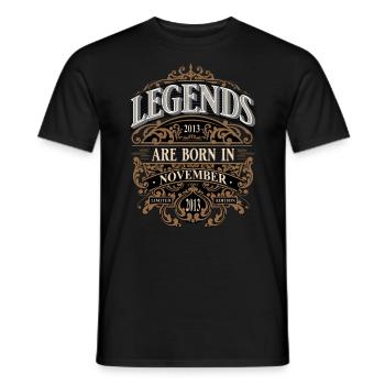 2013 Novembre Naissance Anniversaire Année de naissance - T-shirt homme - noir - Devant - AI Model Male 178 light (178cm)