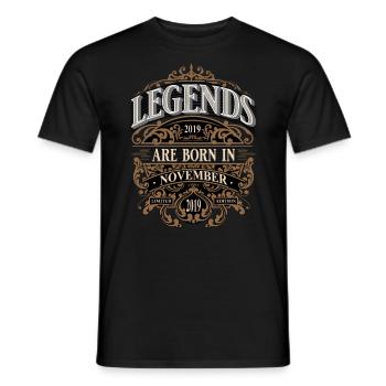 2019 November Born Birthday Year of birth - Men's T-Shirt - black - Front - AI Model Male 178 light (178cm)