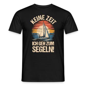 Keine Zeit Segeln Retro Segelboot Skipper Segler - Männer T-Shirt - Schwarz - Vorne - AI Model Male 178 light (178cm)