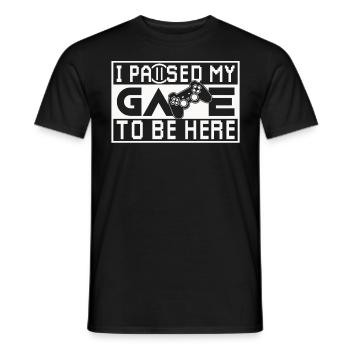 « J’ai mis mon jeu en pause » - Citation amusante pour les joueurs - T-shirt homme - noir - Devant - AI Model Male 178 light (178cm)